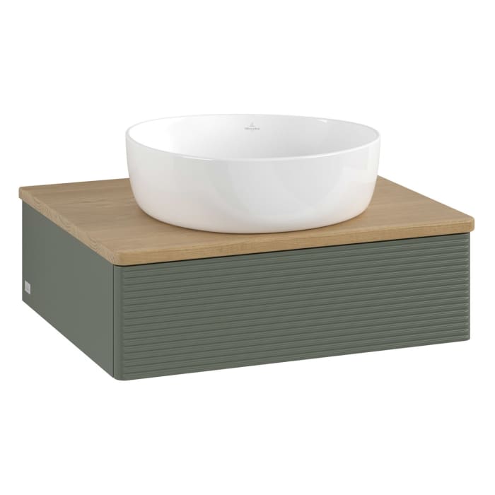 Villeroy & Boch Antao Waschbeckenunterschrank, 60 x 19 cm, 1 Auszug, Front mit Struktur, ohne Hahnloch