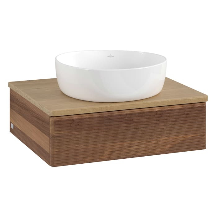 Villeroy & Boch Antao Waschbeckenunterschrank, 60 x 19 cm, 1 Auszug, Front mit Struktur, ohne Hahnloch