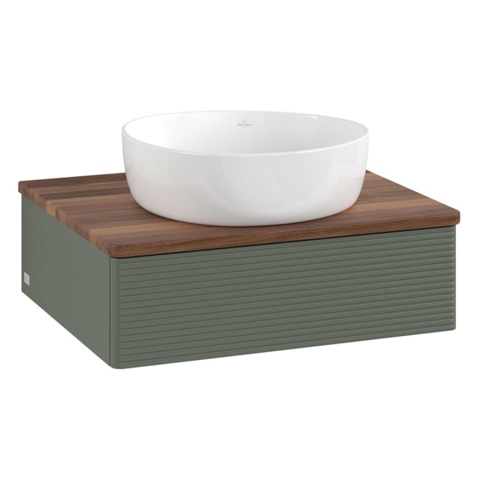 Villeroy & Boch Antao Waschbeckenunterschrank, 60 x 19 cm, 1 Auszug, Front mit Struktur, ohne Hahnloch