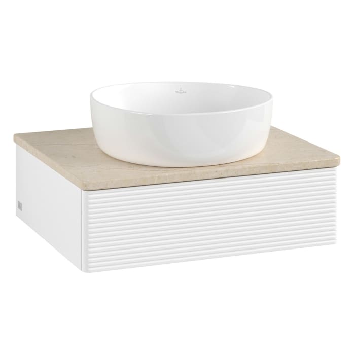 Villeroy & Boch Antao Waschbeckenunterschrank, 60 x 19 cm, 1 Auszug, Front mit Struktur, ohne Hahnloch