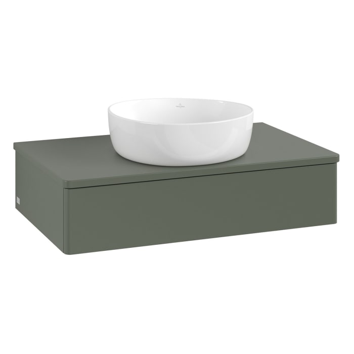 Villeroy & Boch Antao Waschbeckenunterschrank, 80 x 19 cm, 1 Auszug, Front ohne Struktur, ohne Hahnloch