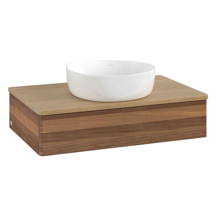 Villeroy & Boch Antao Waschbeckenunterschrank, 80 x 19 cm, 1 Auszug, Front ohne Struktur, ohne Hahnloch