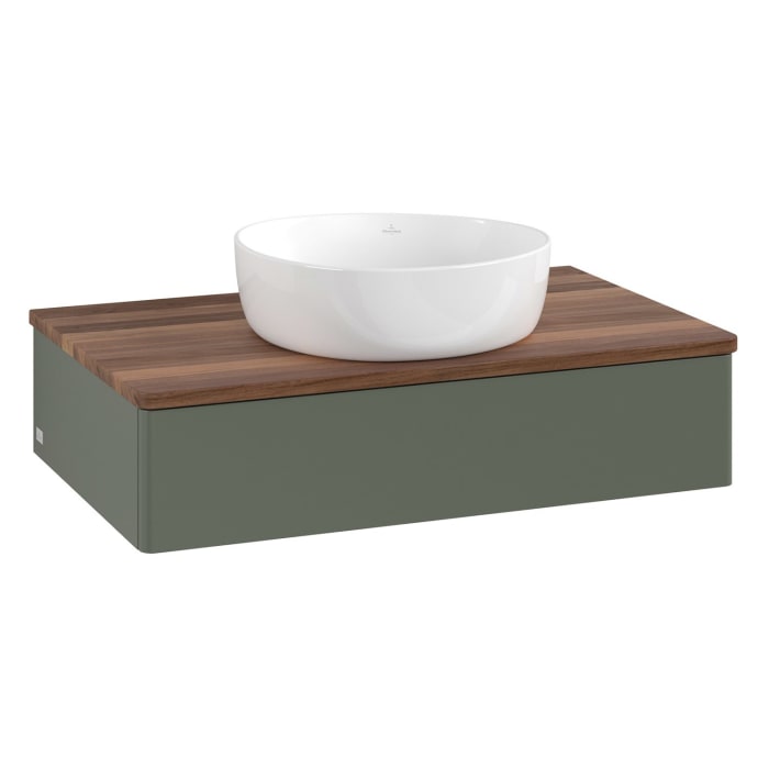 Villeroy & Boch Antao Waschbeckenunterschrank, 80 x 19 cm, 1 Auszug, Front ohne Struktur, ohne Hahnloch