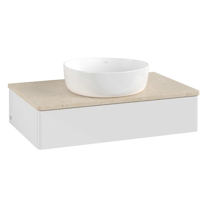 Villeroy & Boch Antao Waschbeckenunterschrank, 80 x 19 cm, 1 Auszug, Front ohne Struktur, ohne Hahnloch