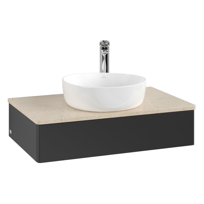 Villeroy & Boch Antao Waschbeckenunterschrank, 80 x 19 cm, 1 Auszug, Front ohne Struktur, mit Hahnloch