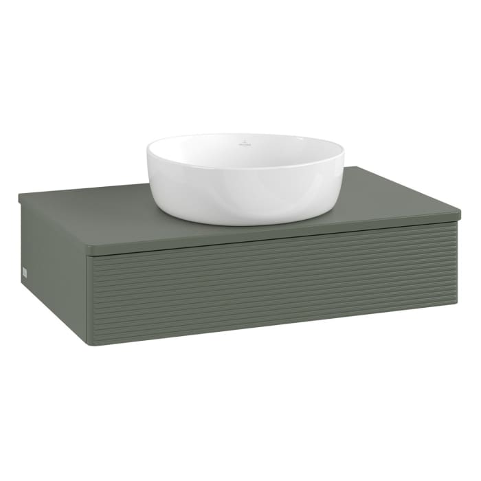 Villeroy & Boch Antao Waschbeckenunterschrank, 80 x 19 cm, 1 Auszug, Front mit Struktur, ohne Hahnloch