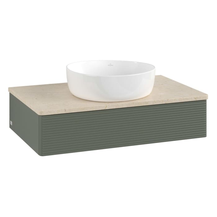 Villeroy & Boch Antao Waschbeckenunterschrank, 80 x 19 cm, 1 Auszug, Front mit Struktur, ohne Hahnloch