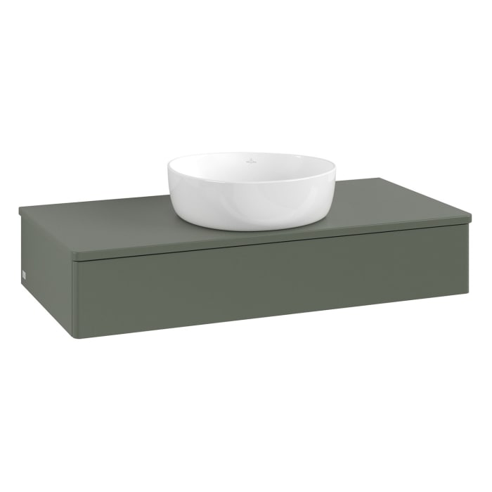 Villeroy & Boch Antao Waschbeckenunterschrank, 100 x 19 cm, 1 Auszug, Front ohne Struktur, ohne Hahnloch