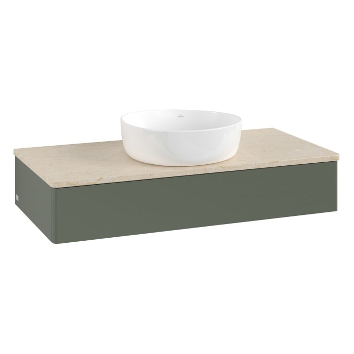 Villeroy & Boch Antao Waschbeckenunterschrank, 100 x 19 cm, 1 Auszug, Front ohne Struktur, ohne Hahnloch