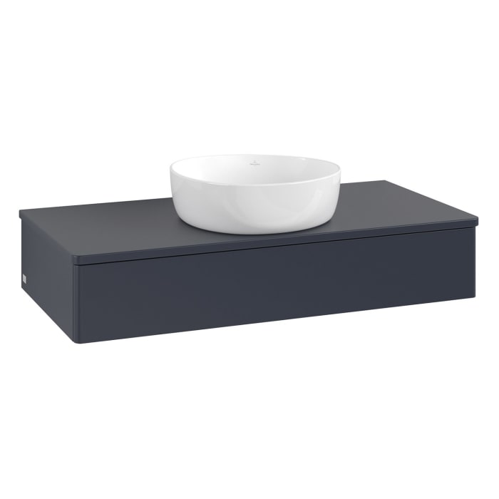 Villeroy & Boch Antao Waschbeckenunterschrank, 100 x 19 cm, 1 Auszug, Front ohne Struktur, mit Hahnloch