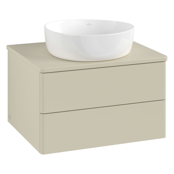 Villeroy & Boch Antao Waschbeckenunterschrank, 60 x 19 cm, 2 Auszüge, Fronten ohne Struktur, mit Hahnloch