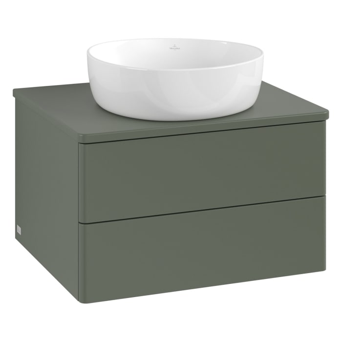 Villeroy & Boch Antao Waschbeckenunterschrank, 60 x 19 cm, 2 Auszüge, Fronten ohne Struktur, mit Hahnloch