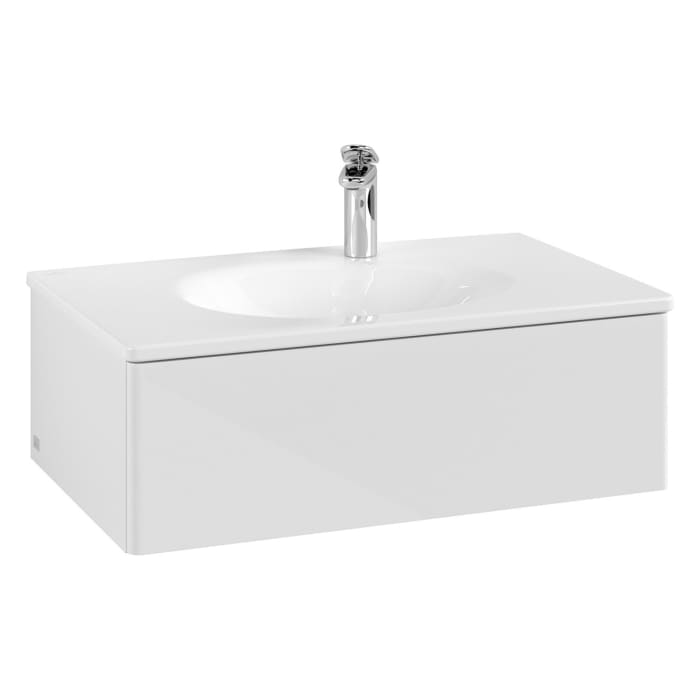 Villeroy & Boch Antao Waschbeckenunterschrank, 78,8 x 25,6 cm, 1 Auszug, Front ohne Struktur, mit LED-Licht