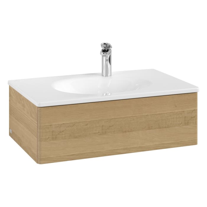 Villeroy & Boch Antao Waschbeckenunterschrank, 78,8 x 25,6 cm, 1 Auszug, Front ohne Struktur, mit LED-Licht