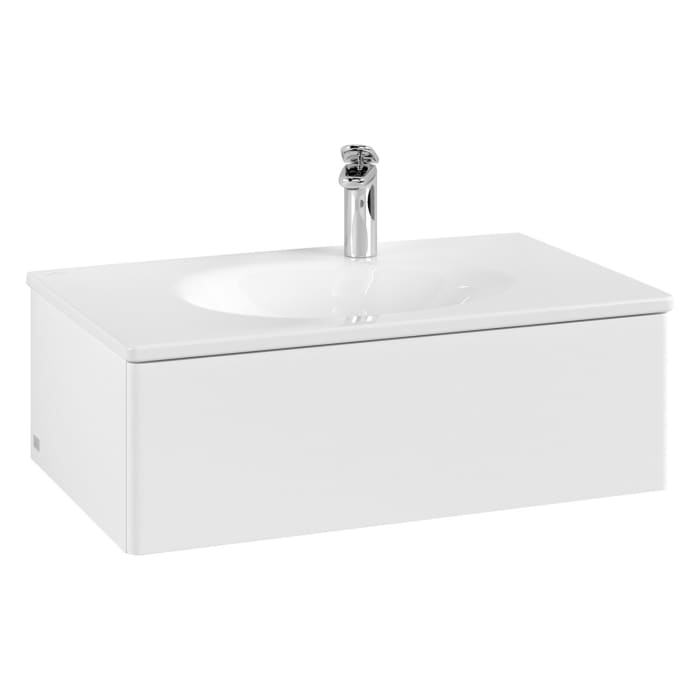 Villeroy & Boch Antao Waschbeckenunterschrank, 78,8 x 25,6 cm, 1 Auszug, Front ohne Struktur, mit LED-Licht