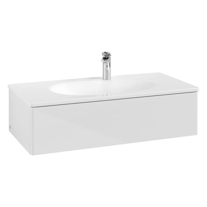 Villeroy & Boch Antao Waschbeckenunterschrank, 98,8 x 25,6 cm, 1 Auszug, Front ohne Struktur, mit LED-Licht