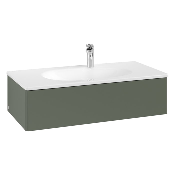 Villeroy & Boch Antao Waschbeckenunterschrank, 98,8 x 25,6 cm, 1 Auszug, Front ohne Struktur, mit LED-Licht