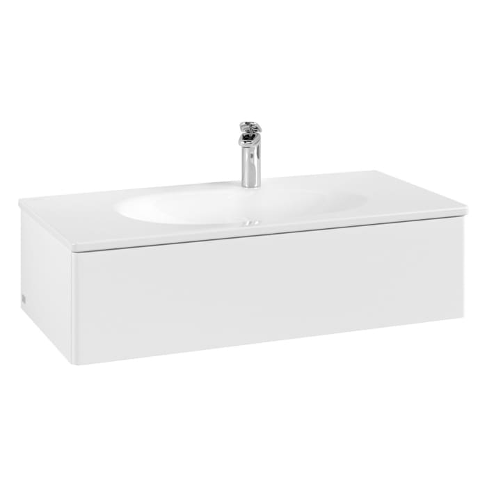 Villeroy & Boch Antao Waschbeckenunterschrank, 98,8 x 25,6 cm, 1 Auszug, Front ohne Struktur, mit LED-Licht