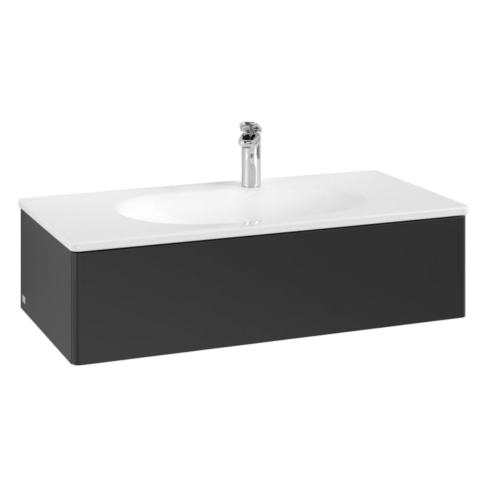 Villeroy & Boch Antao Waschbeckenunterschrank, 98,8 x 25,6 cm, 1 Auszug, Front ohne Struktur, mit LED-Licht