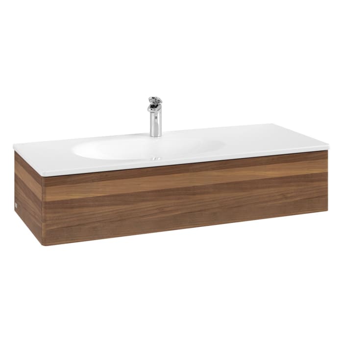 Villeroy & Boch Antao Waschbeckenunterschrank, 118,8 x 25,6 cm, 1 Auszug, Front ohne Struktur, mit LED-Licht