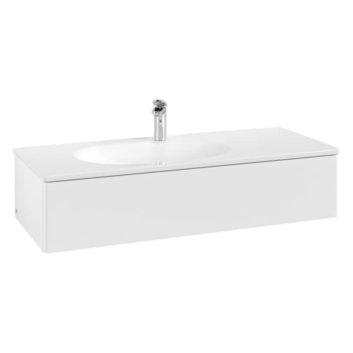 Villeroy & Boch Antao Waschbeckenunterschrank, 118,8 x 25,6 cm, 1 Auszug, Front ohne Struktur, mit LED-Licht
