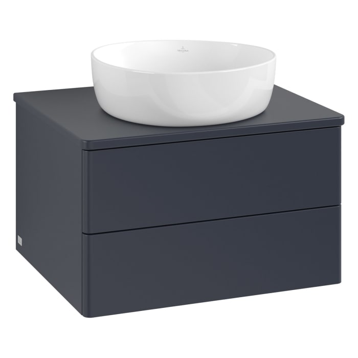 Villeroy & Boch Antao Waschbeckenunterschrank, 60 x 36 cm, 2 Auszüge mit LED-Licht, Front ohne Struktur, ohne Hahnloch