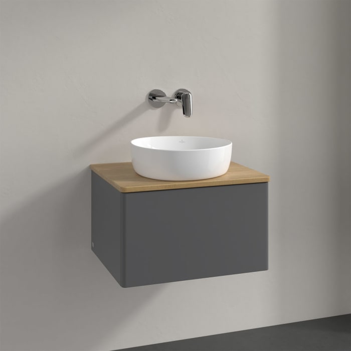 Villeroy & Boch Antao Waschbeckenunterschrank, 60 x 36 cm, 1 Auszug, Front ohne Struktur, ohne Hahnloch