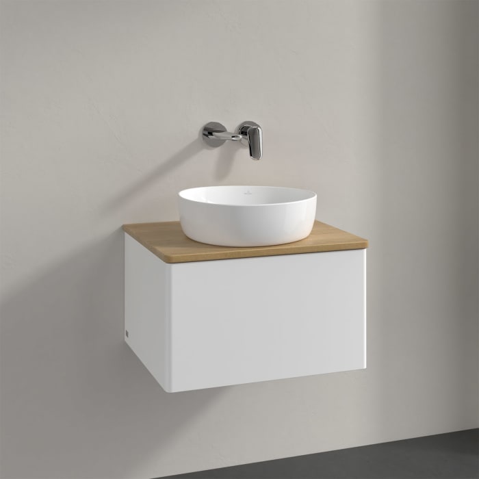 Villeroy & Boch Antao Waschbeckenunterschrank, 60 x 36 cm, 1 Auszug, Front ohne Struktur, ohne Hahnloch