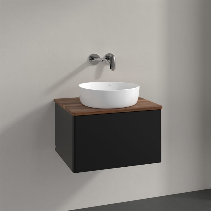 Villeroy & Boch Antao Waschbeckenunterschrank, 60 x 36 cm, 1 Auszug, Front ohne Struktur, ohne Hahnloch