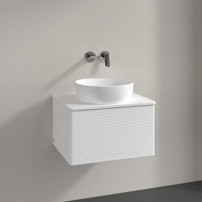 Villeroy & Boch Antao Waschbeckenunterschrank, 60 x 36 cm, 1 Auszug, Front mit Struktur, ohne Hahnloch