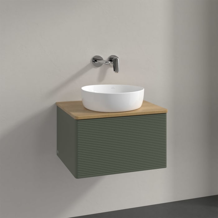 Villeroy & Boch Antao Waschbeckenunterschrank, 60 x 36 cm, 1 Auszug, Front mit Struktur, ohne Hahnloch