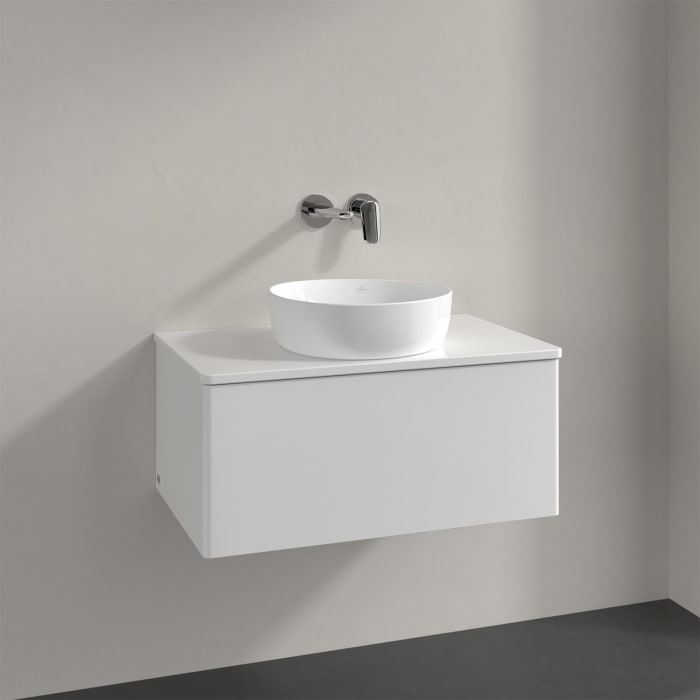 Villeroy & Boch Antao Waschbeckenunterschrank, 80 x 36 cm, 1 Auszug, Front ohne Struktur, ohne Hahnloch