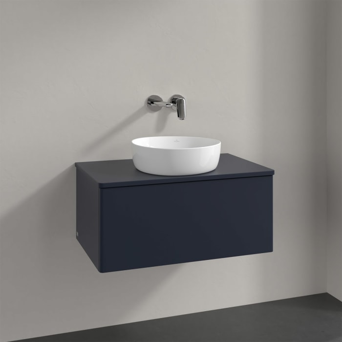 Villeroy & Boch Antao Waschbeckenunterschrank, 80 x 36 cm, 1 Auszug, Front ohne Struktur, ohne Hahnloch