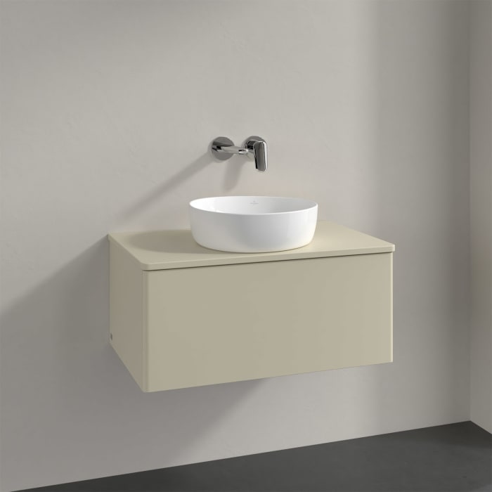 Villeroy & Boch Antao Waschbeckenunterschrank, 80 x 36 cm, 1 Auszug, Front ohne Struktur, ohne Hahnloch