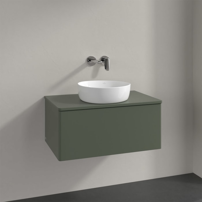 Villeroy & Boch Antao Waschbeckenunterschrank, 80 x 36 cm, 1 Auszug, Front ohne Struktur, ohne Hahnloch