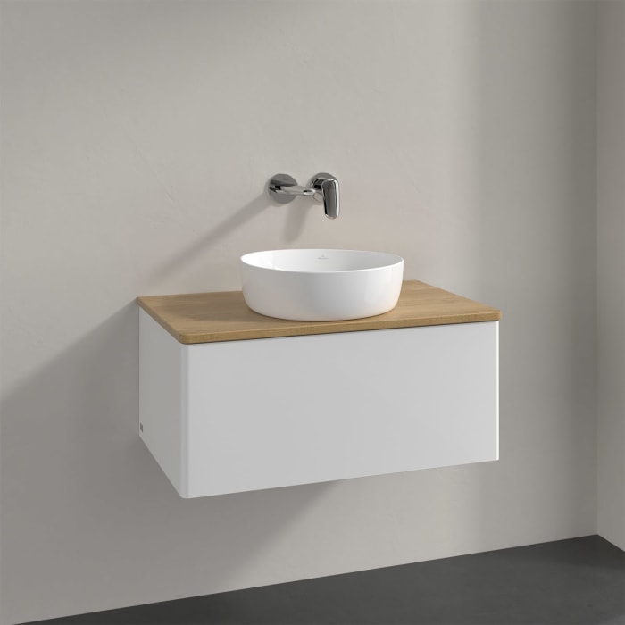 Villeroy & Boch Antao Waschbeckenunterschrank, 80 x 36 cm, 1 Auszug, Front ohne Struktur, ohne Hahnloch