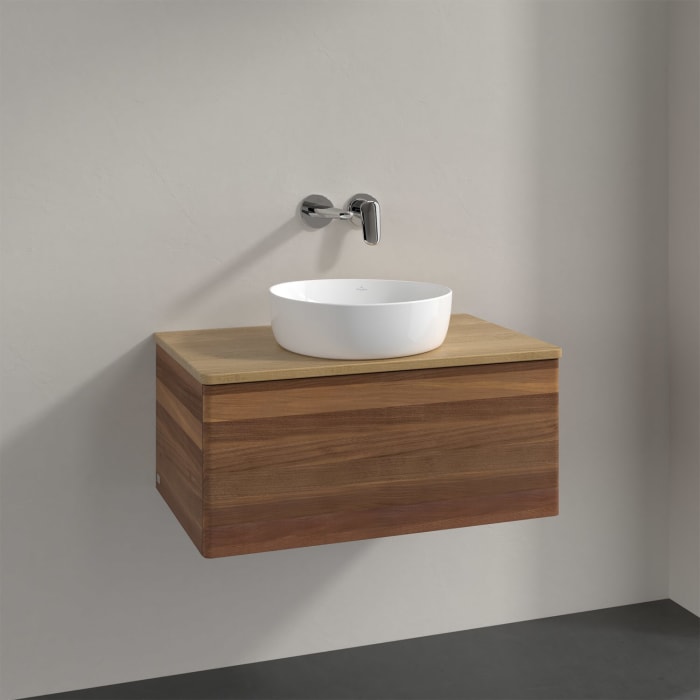 Villeroy & Boch Antao Waschbeckenunterschrank, 80 x 36 cm, 1 Auszug, Front ohne Struktur, ohne Hahnloch