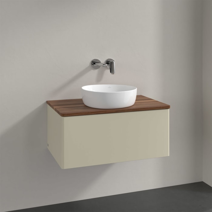 Villeroy & Boch Antao Waschbeckenunterschrank, 80 x 36 cm, 1 Auszug, Front ohne Struktur, ohne Hahnloch