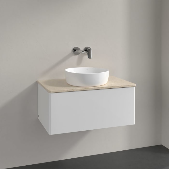 Villeroy & Boch Antao Waschbeckenunterschrank, 80 x 36 cm, 1 Auszug, Front ohne Struktur, ohne Hahnloch