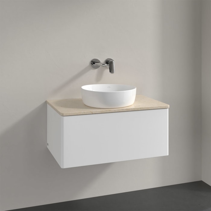 Villeroy & Boch Antao Waschbeckenunterschrank, 80 x 36 cm, 1 Auszug, Front ohne Struktur, ohne Hahnloch