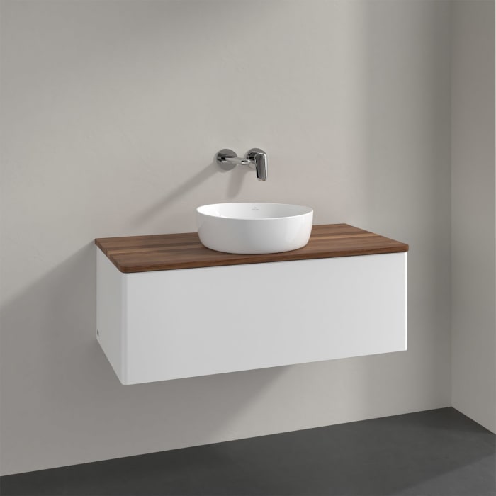 Villeroy & Boch Antao Waschbeckenunterschrank, 100 x 36 cm, 1 Auszug, Front ohne Struktur, ohne Hahnloch