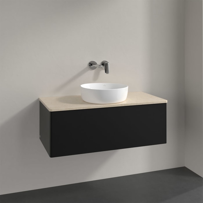 Villeroy & Boch Antao Waschbeckenunterschrank, 100 x 36 cm, 1 Auszug, Front ohne Struktur, ohne Hahnloch