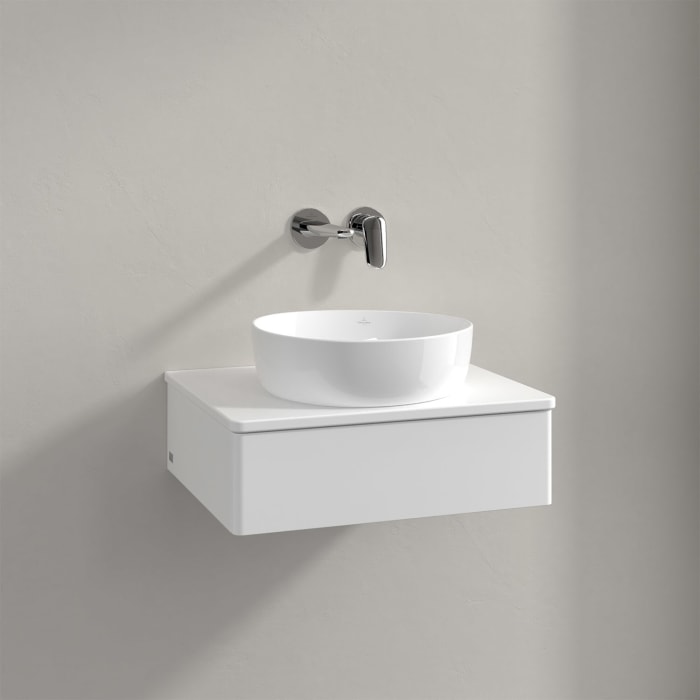 Villeroy & Boch Antao Waschbeckenunterschrank, 60 x 19 cm, 1 Auszug, Front ohne Struktur, mit Hahnloch