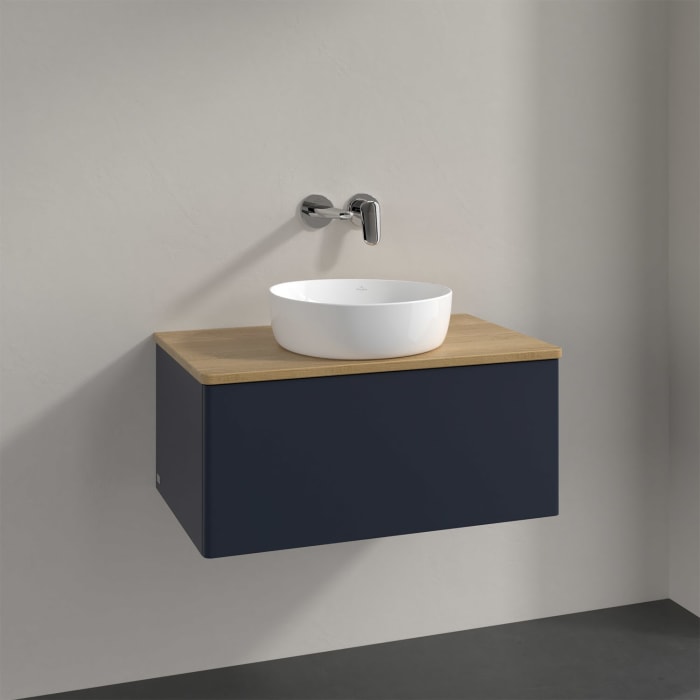 Villeroy & Boch Antao Waschbeckenunterschrank, 80 x 36 cm, 1 Auszug mit LED-Licht, Front ohne Struktur, ohne Hahnloch