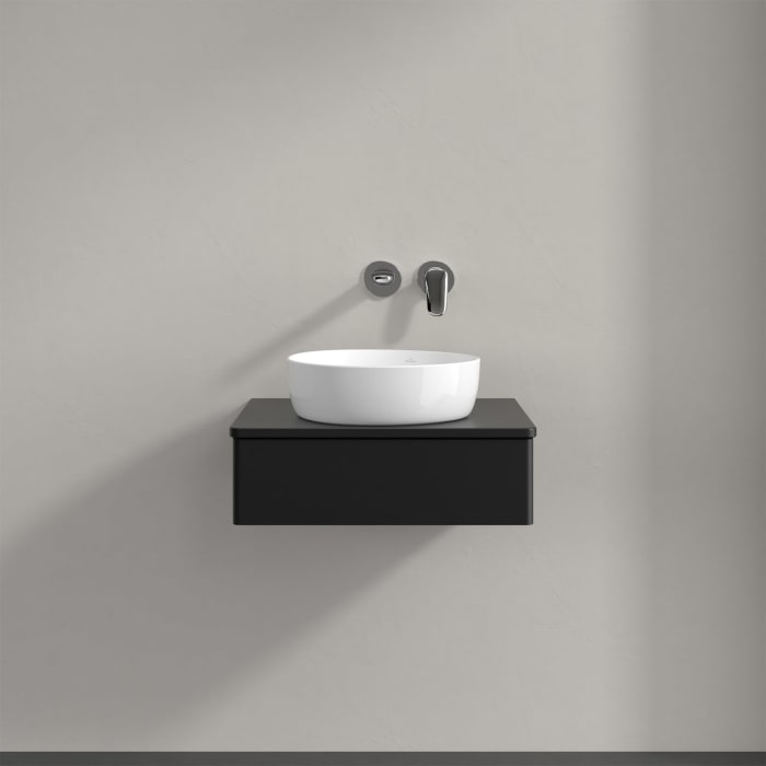 Villeroy & Boch Antao Waschbeckenunterschrank, 60 x 19 cm, 1 Auszug, Front ohne Struktur, mit Hahnloch