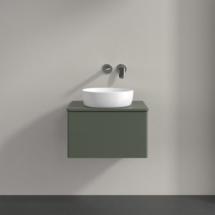 Villeroy & Boch Antao Waschbeckenunterschrank, 60 x 36 cm, 1 Auszug, Front ohne Struktur, ohne Hahnloch