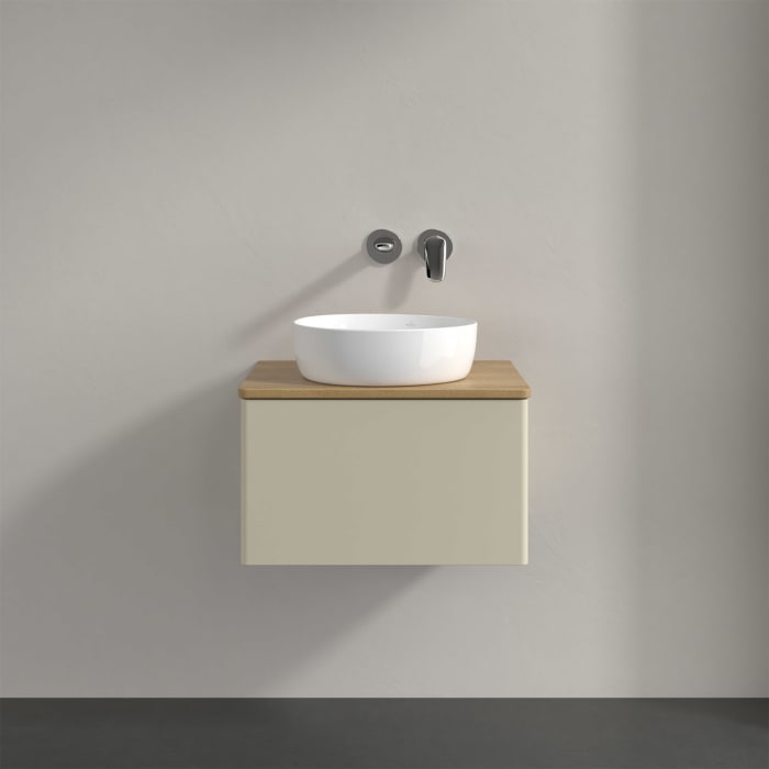 Villeroy & Boch Antao Waschbeckenunterschrank, 60 x 36 cm, 1 Auszug, Front ohne Struktur, ohne Hahnloch