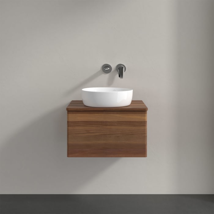 Villeroy & Boch Antao Waschbeckenunterschrank, 60 x 36 cm, 1 Auszug, Front ohne Struktur, ohne Hahnloch