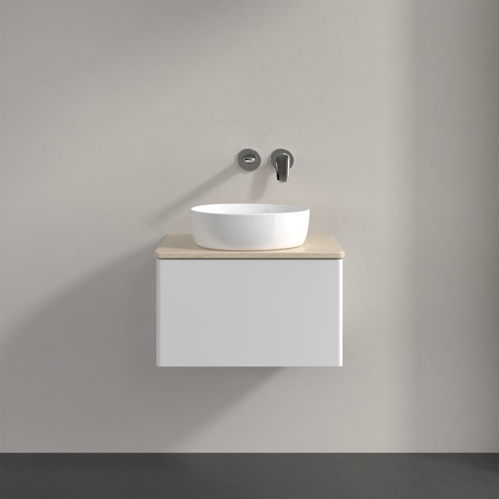 Villeroy & Boch Antao Waschbeckenunterschrank, 60 x 36 cm, 1 Auszug, Front ohne Struktur, ohne Hahnloch