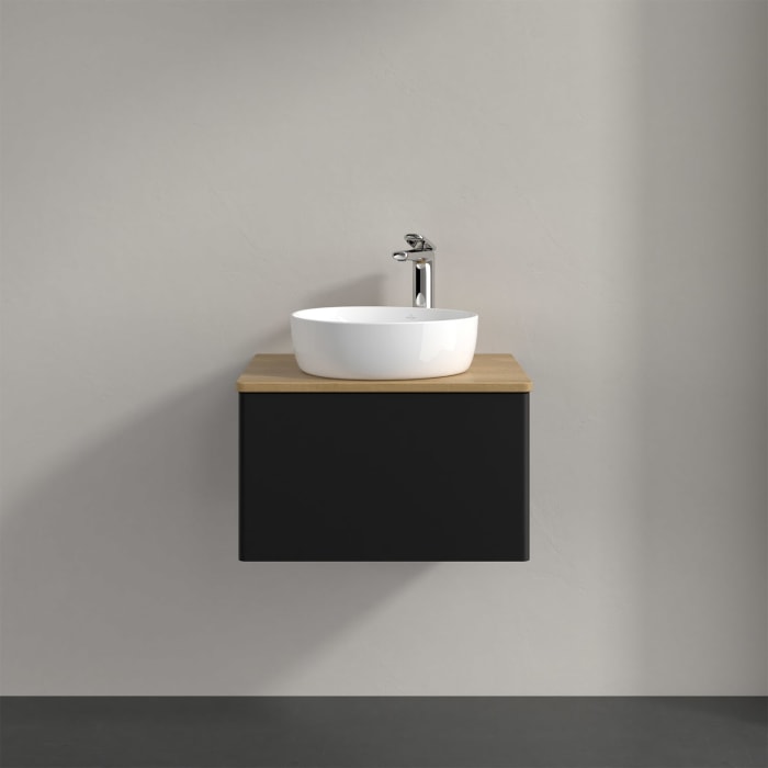 Villeroy & Boch Antao Waschbeckenunterschrank, 60 x 36 cm, 1 Auszug, Front ohne Struktur, mit Hahnloch